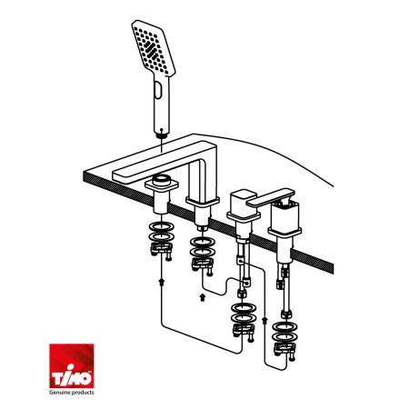 Смеситель для ванны с душем, врезной Timo Torne 4330/00-17Y золото матовое, артикул 4330/17Y