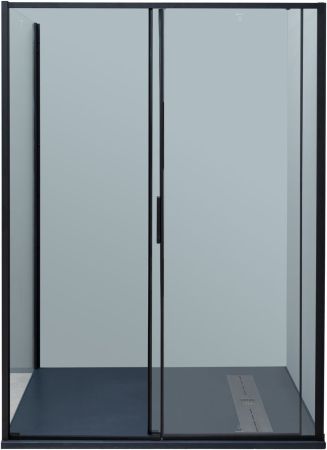 Боковая стенка Aquanet Pleasure Evo 800 AE65-F80-BT профиль черный, прозрачное стекло, артикул AE65-F80-BT