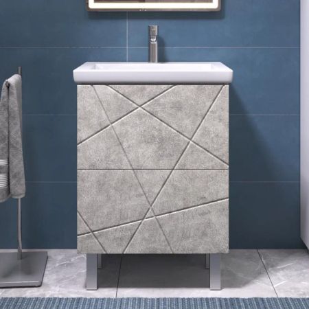 Тумба под раковину напольная VIGO Geometry 015 бетон, 60 см, артикул 015 бетон
