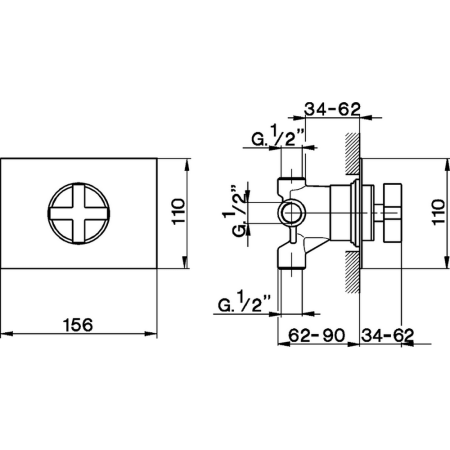 CISAL Barcelona Переключатель на 3 положения,внутренняя и внешняя части в комплекте, цвет хром