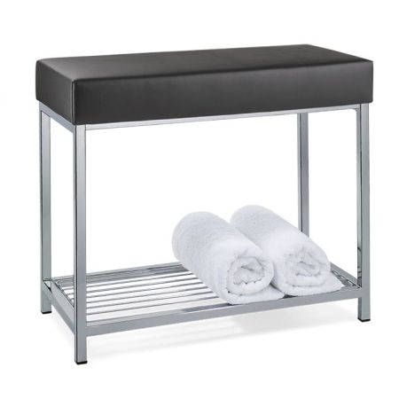 Decor Walther DW 77 Скамья с полочкой 60x30x52см, цвет: хром / черный