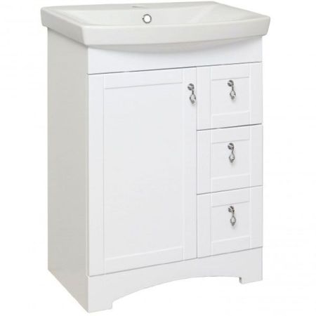 Тумба под раковину Runo Мерида 60 4620750028657 Белая, артикул 4620750028657