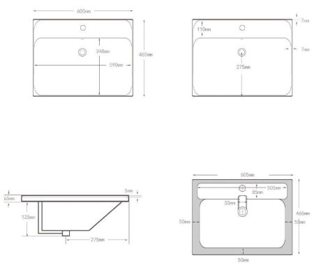 Раковина Aquanet Flash 60