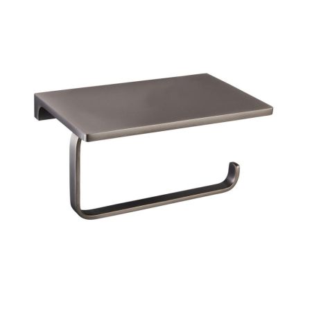 Держатель для туалетной бумаги с полочкой Rav Slezak NIL NLA0403MG, сатин, артикул NLA0403MG