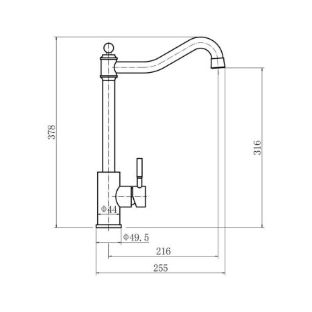 Смеситель для кухни FASHUN A54709, сатин
