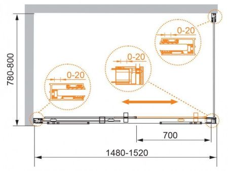 Душевой уголок CEZARES PREMIER-SOFT-AH-1