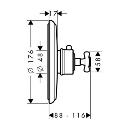 AX Montreux Встраиваемый термостат для душа, 1 потреб, (внешняя часть), цвет: шлифованный никель, артикул 16815820