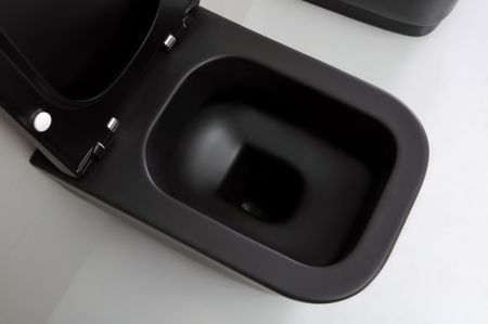 White Ceramic Idea, подвесной безободковый унитаз c крепежом, 51x35x28h см, цвет черный матовый, артикул W1000305