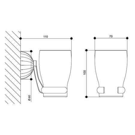 Bongio Radiant Стакан подвесной, 110х70 мм, цвет золото 24к., артикул 02014OR00