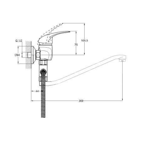 Смеситель для ванны G.Lauf KLO6-C048, хром
