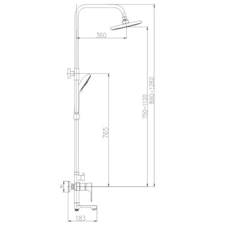 Душевая система Haiba HB2415, хром, артикул HB2415