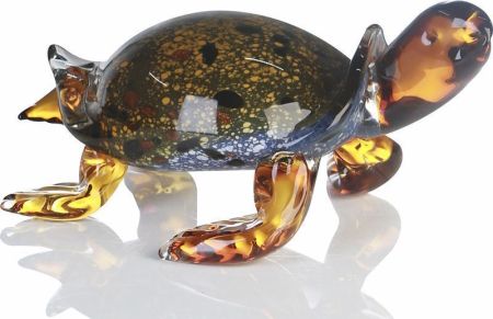 Casablanca, стеклянная скульптура "Черепаха", цвет коричнево-желто-оранжевый, артикул 87727