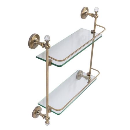 Полка стеклянная двойная подвесная ART&MAX ANTIC CRYSTAL AM-2682BSJ, артикул AM-E-2682BSJ-Br