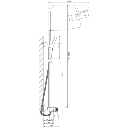 Душевая система BELZ B24572-7, черный, артикул B24572-7