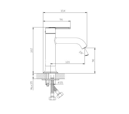 Смеситель для раковины DQ Köln хром (DA1752101), артикул DA1752101