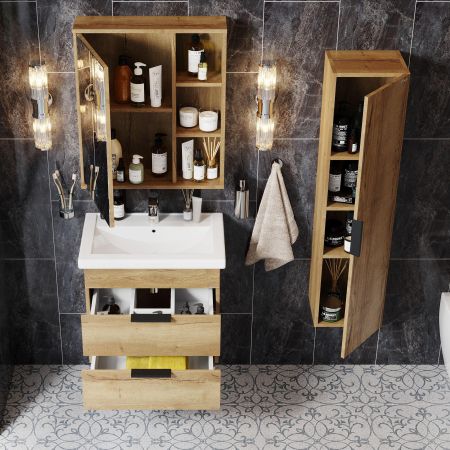 Тумба Onika Легран 60 подвесная, дуб галифакс (ум. Como 60)