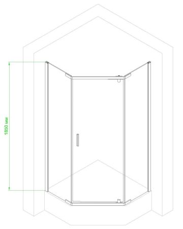 Душевой уголок Royal Bath RB 1210TR-T-BL  100х120х200 (прозрачное), артикул RB1210TR-T-BL
