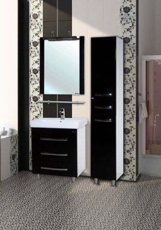 Тумба под раковину Bellezza Рокко 80 4635313660045 Черная Белая, артикул 4635313660045