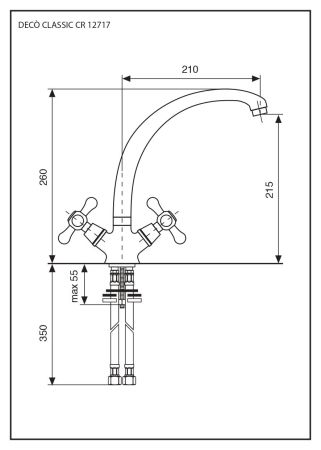 Смеситель Deco Classic для кухни, цвет хром, артикул 12717CR