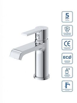 AURORA Смеситель для раковины без донного клапана, хром AURORA-LVM-CRM-W0