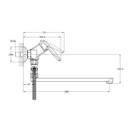 Смеситель для ванны G.Lauf LOF6-A033, хром