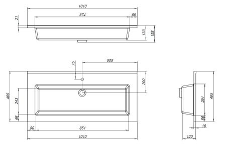 Раковина Aquanet Текла 100, артикул 00328016
