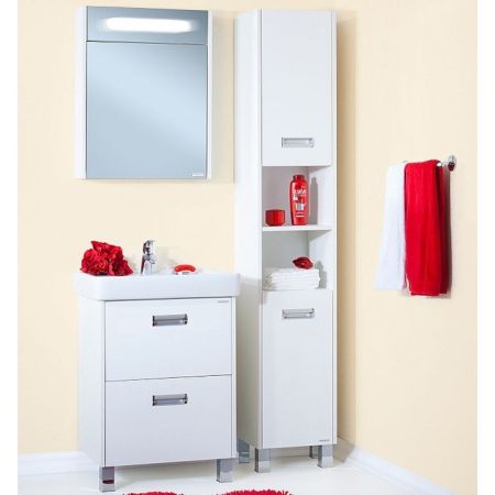 Тумба под раковину Бриклаер Палермо 60 белая высокоглянцевая, артикул 4627125413087