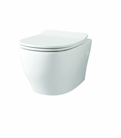 Hidra My, подвесной безободковый унитаз c крепежом, 52x36 см, цвет белый глянцевый, артикул MWR20/001