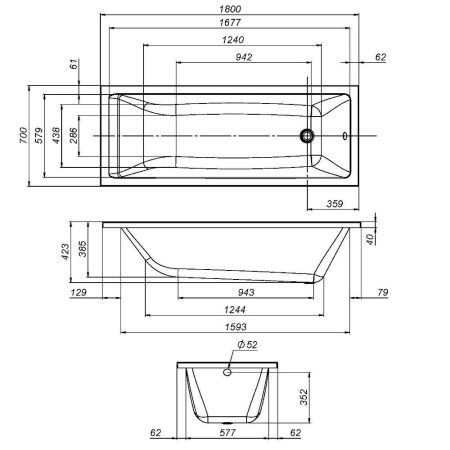 W93A-180-070W-R Gem  каркас для ванны 180х70 см, артикул W93A-180-070W-R