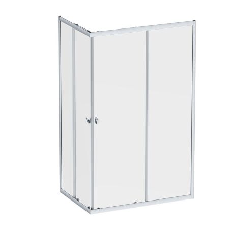 W87G-403-12080-MT Sunny душ огражд прямоугольн, раздвижн двери 120x80 серебро,стекло прозрачн