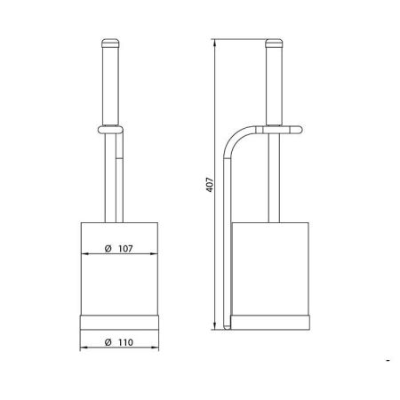 Bongio Ершик туалетный напольный, 410х110 мм, цвет хром, артикул 15025CR00