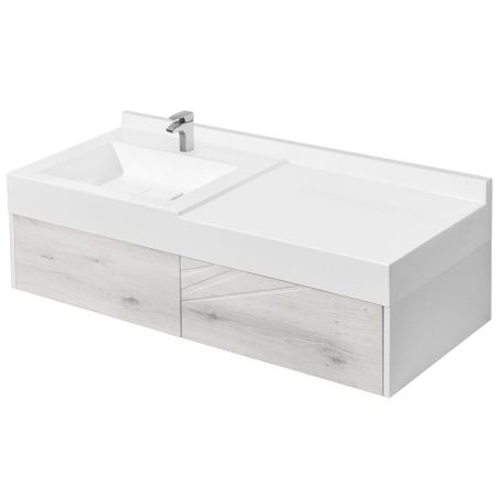 Тумба под раковину Акватон Сакура 120 1A219701SKW80 подвесная Ольха наварра Белый глянец, артикул 1A219701SKW80