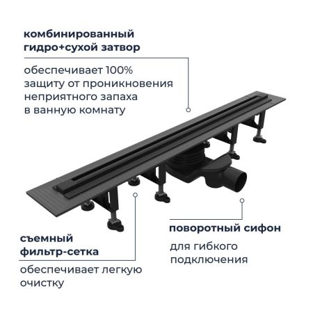 Душевой трап, обрезной RGW SDR-55B (1200), артикул 79215512-04