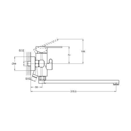 Смеситель для ванны G.Lauf NOB7-A128, хром