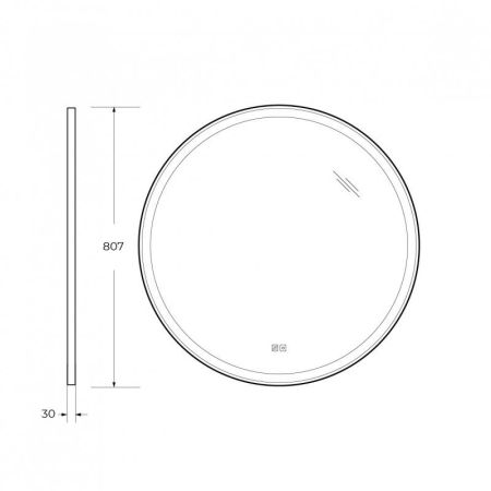 Зеркало CADRO CEZARES со встроенной подсветкой, сенсорным выключателем и подогревом, артикул CZR-SPC-CADRO-800-LED-TCH-WARM