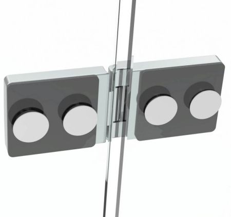 Душевой уголок Black&White Stellar Wind S701-1000x1000 радиальный профиль Серебристый хром стекло прозрачное