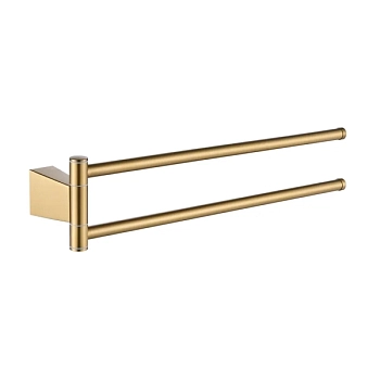 Полотенцедержатель поворотный двойной Shevanik SG5707G, золотой сатин