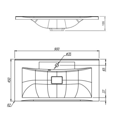 Раковина Florentina Прима 90 см 10.010.00900.201, жасмин, артикул 10.010.00900.201