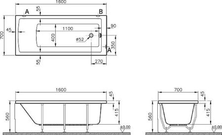 Neon ванна 160x70 см, артикул 52520001000