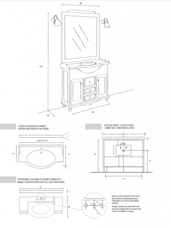 Мебель для ванной CEZARES STAR 95 cassetti centrali, артикул 612/1