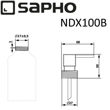 Головка дозатора запасная для диспенсера нажимного действия, черный, Sapho, артикул NDX100B