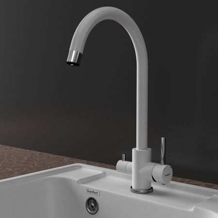 Смеситель для кухни с подключением фильтра GranFest Z-5420, серый, артикул Z-5420 серый