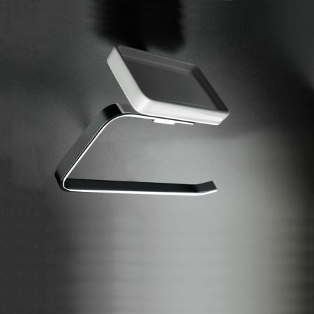 Stil Haus Gea, полотенцедержатель - полукольцо + керамическая мыльница, цвет хром - белая керамика, артикул GE79(08)