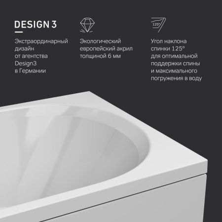 W94A-170-075W-A X-Joy Ванна акриловая 170х75, артикул W94A-170-075W-A