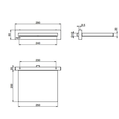 FIMA|Carlo Frattini Wellness Излив-каскад для настенного монтажа, длина 220 мм., цвет хром, артикул F2781CR