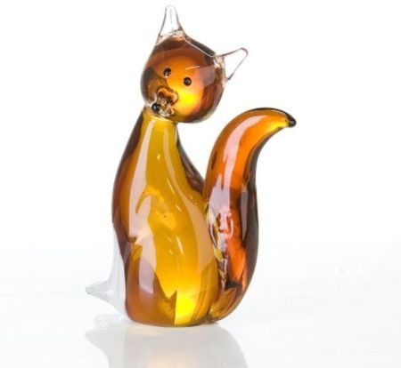 Casablanca, стеклянная скульптура "Лиса", цвет оранжевый, артикул 87226