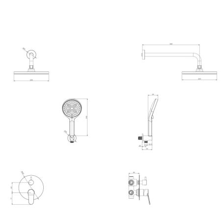 Душевая система для ванны и душа DQ Stuttgart встраиваемая хром (DA1775701), артикул DA1775701