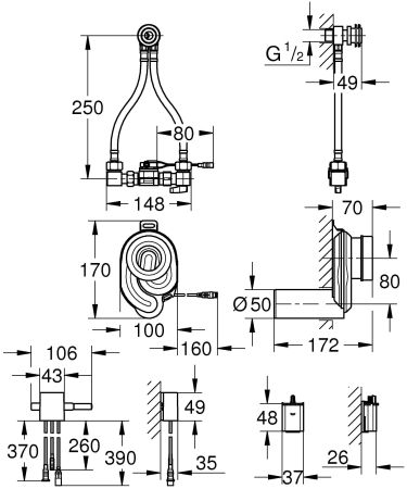 Сифон GROHE для писсуара с температурным датчиком, 6V (39367000), артикул 39367000