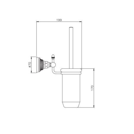 Nicolazzi Impero Ершик для унитаза подвесной, цвет: золото, артикул 1490GO36
