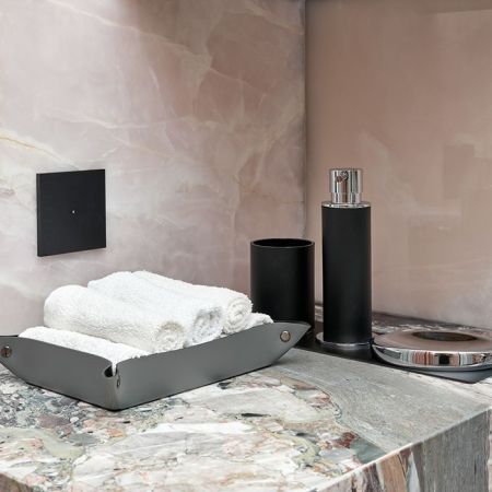 ADJ Стакан для зубных щеток, D7xH10 см., цвет: черный/хром, артикул 4941.01/03